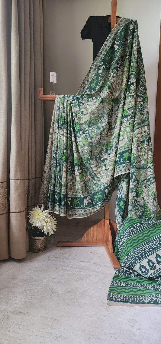 HASIRU KALAMKARI COTTON SAREE